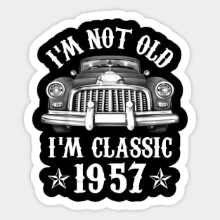 65 Year Old Vintage 1957 Classic Car 65th Birthday Gifts Sticker